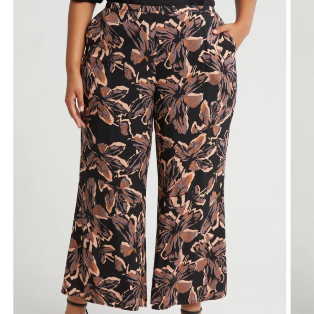NWT NORDSTROM RACK Pull-On Crop Palazzo Pants (Plus) 2X